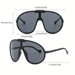 Y2K Shield Sunglasses Oversized Jelly Goggles UV400 Sun Shades