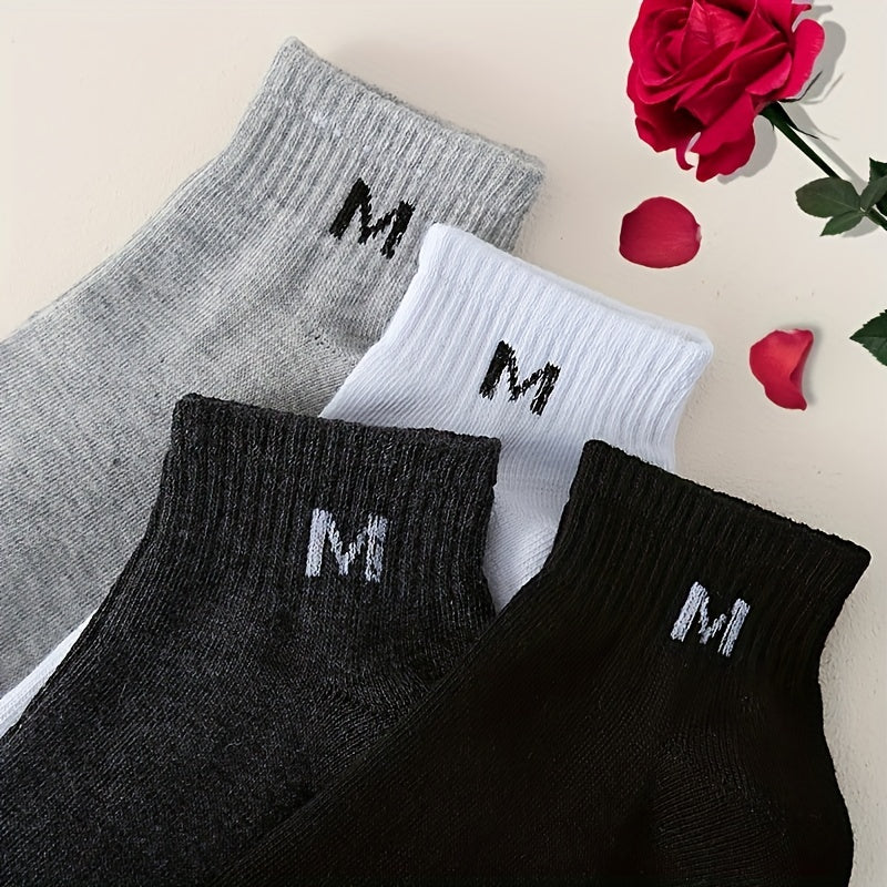 Men's Solid Short Crew Socks Breathable Casual Street Style Outdoor Wearing