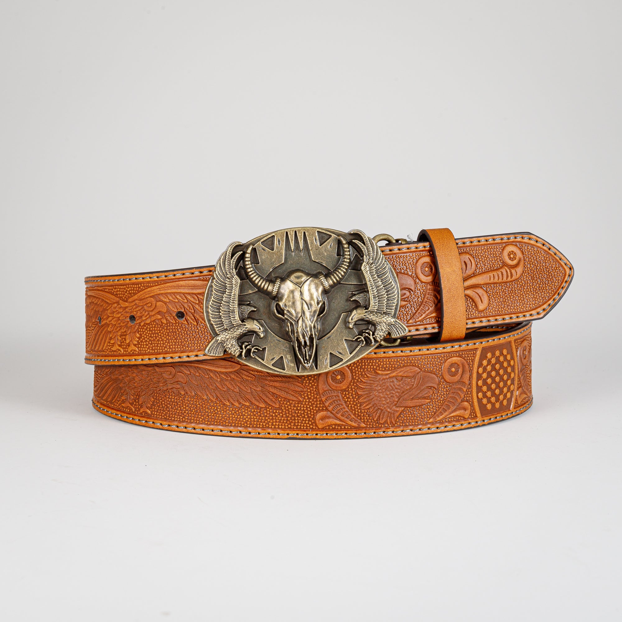Men's Casual Bull Head Buckle Belt Decorative Accessories