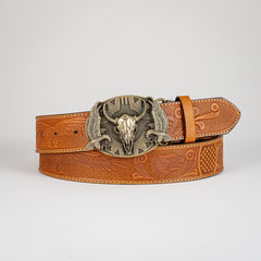 Men's Casual Bull Head Buckle Belt Decorative Accessories