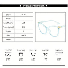 Stylish Clear Frame Cat Eye Glasses Anti Light Reading