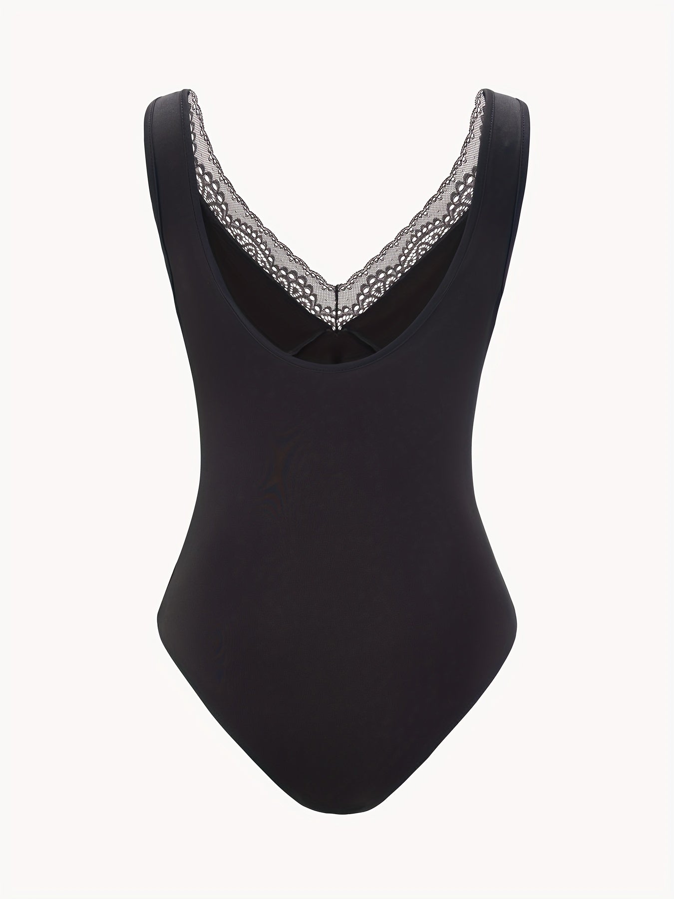 Lace V neck Bodysuit Sexy Sleeveless One Piece Bodysuit