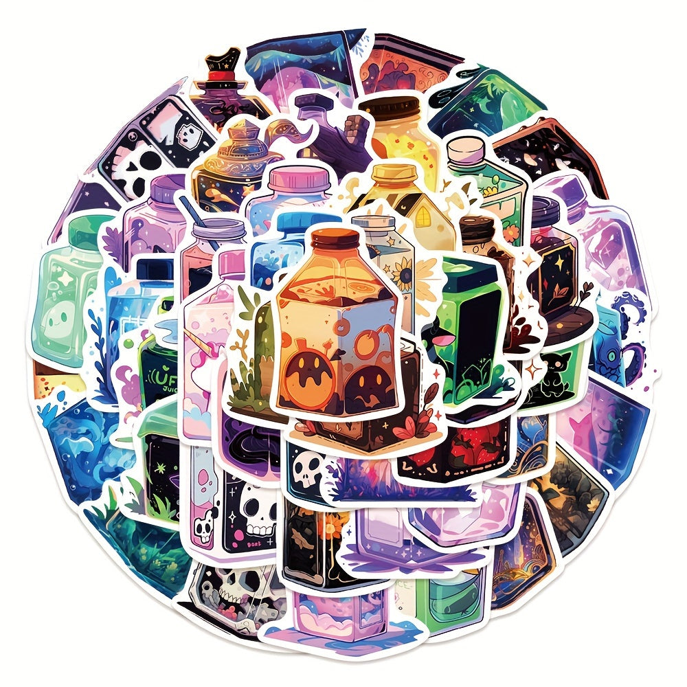 50pcs Magic Juice Series Stickers for Laptop Helmet Water Cup Decoration