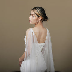 Beaded Shawl Wedding Dress for Brides