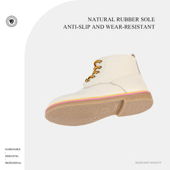 TARANIS Girls Classic Rubber Sole Short Zipper Leather Boots