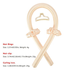 Heatless Curling Rod Headband Hair Rollers Overnight Ribbon Scrunchies