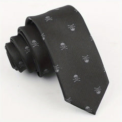 Skull Pattern Tie Set for Men 36in x 57.09in