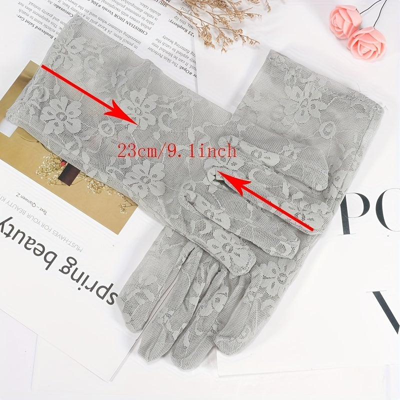 Sunscreen Lace Gloves Women Outdoor Cycling Ice Gloves Summer Driving