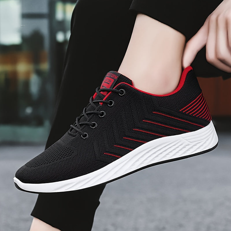 Men's Breathable Running Shoes Comfy Non Slip Lace Up Sneakers