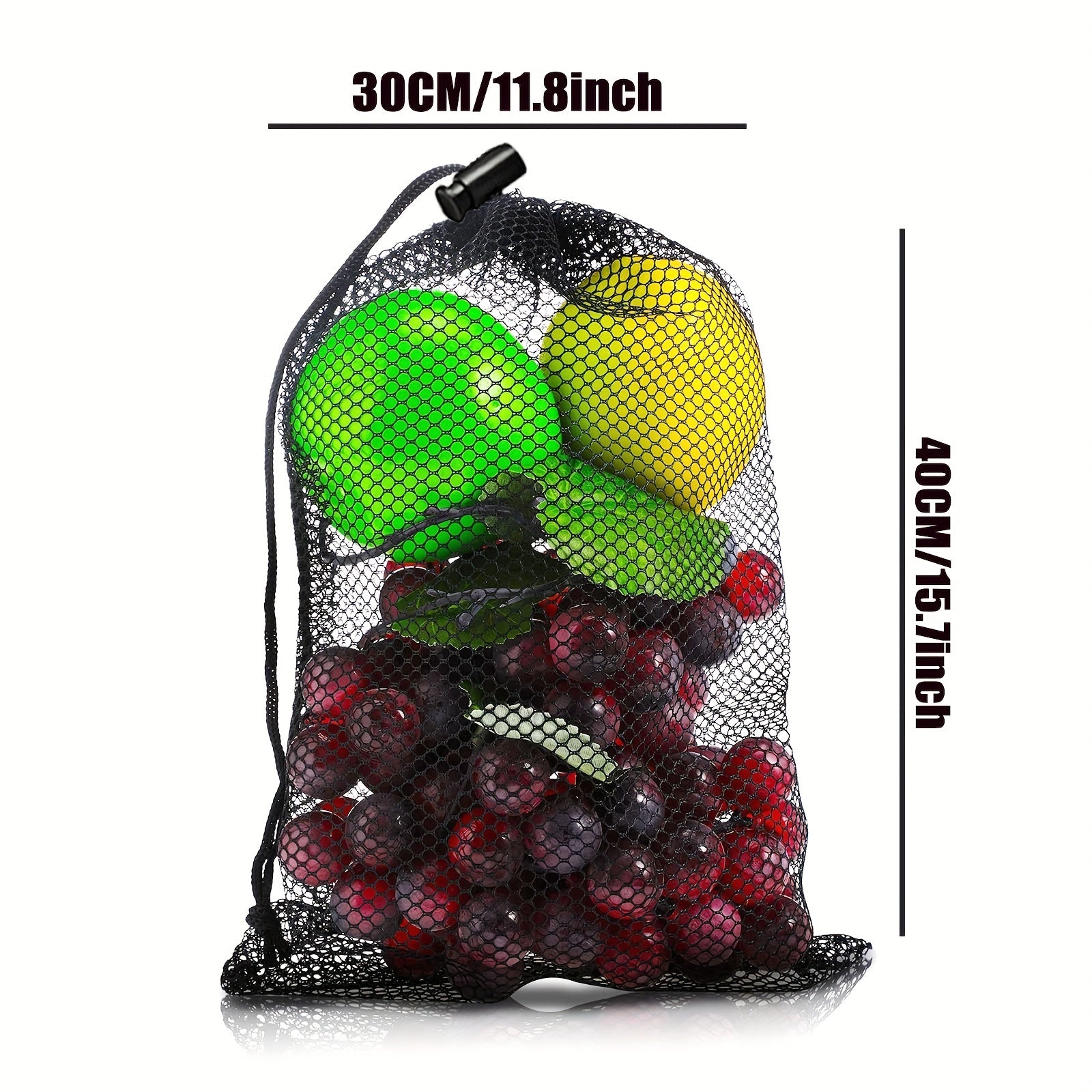 10pcs Nylon Mesh Bag 15x11 inch Drawstring Closure Durable for Shopping Storage