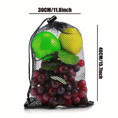 10pcs Nylon Mesh Bag 15x11 inch Drawstring Closure Durable for Shopping Storage