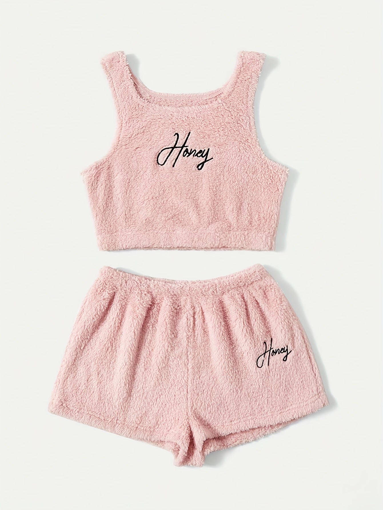 Women's Plus Size Lounge Set: Crop Tank Top & Shorts Pajamas 2 Piece Set