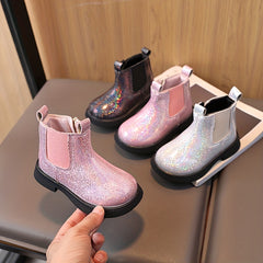 Girls Lightweight Non Slip Ankle Boots With Zipper