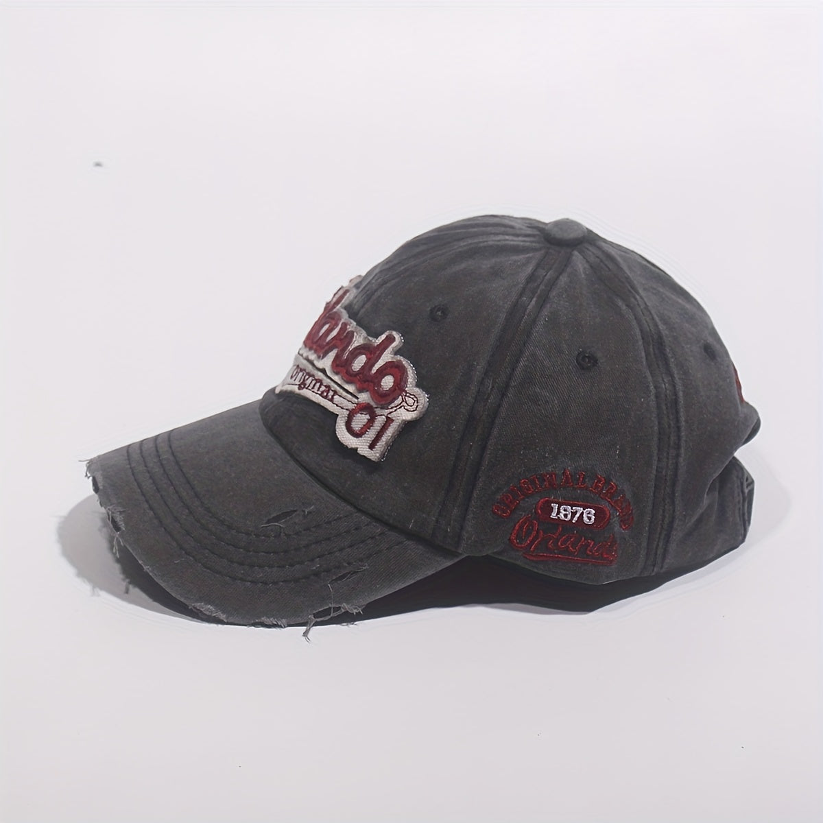 Men's Washed Cotton Hole Patch Baseball Cap