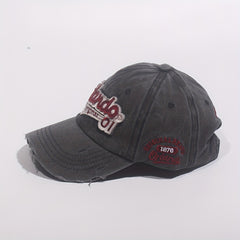 Men's Washed Cotton Hole Patch Baseball Cap