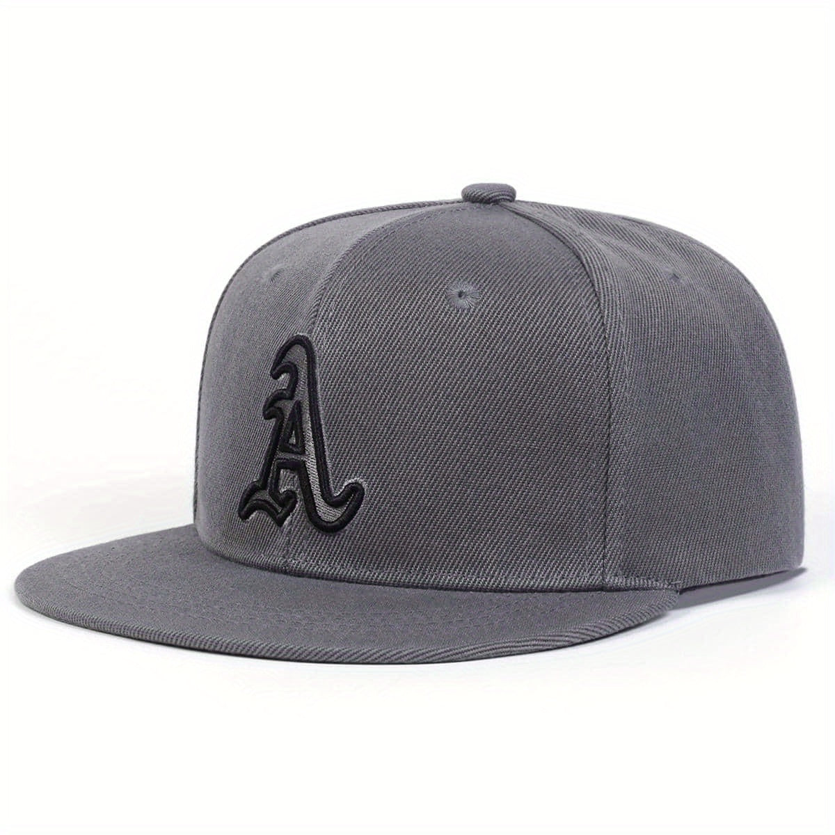 Gothic A Embroidery Snapback Hat Flat Brim Hip Hop Baseball Cap Unisex