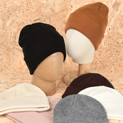 Knitted Hat Beanie For Men Women Cuffed Plain Skull Hat