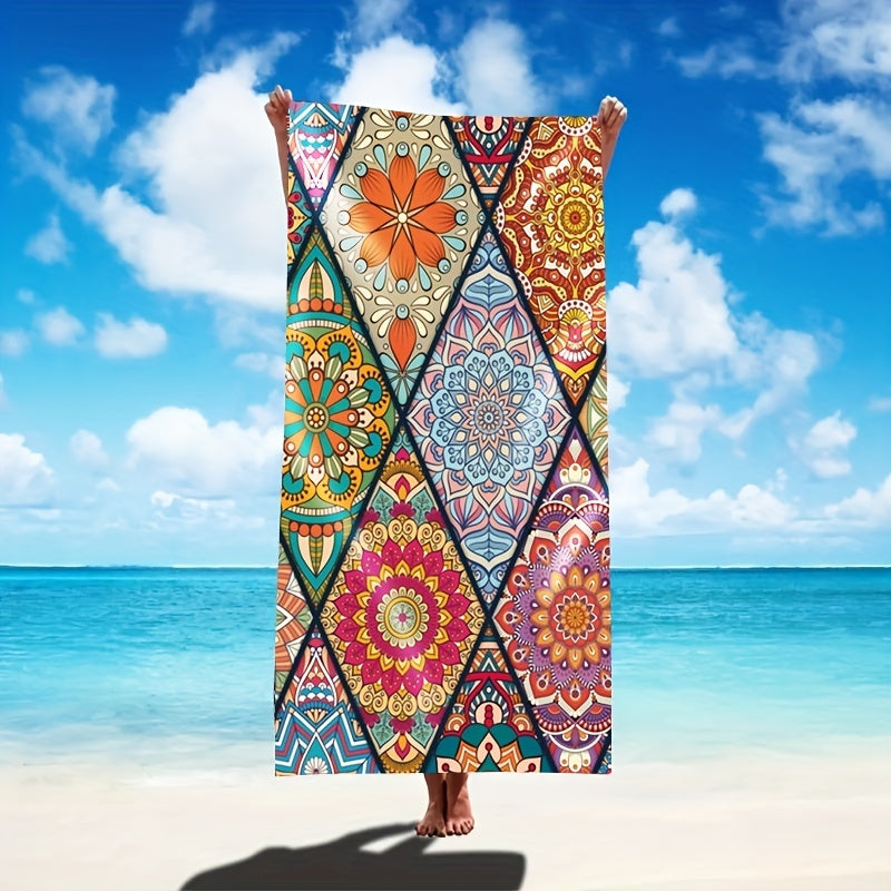 Vintage Flower Print Boho Scarf Block Shawl Large Sunscreen Wraps