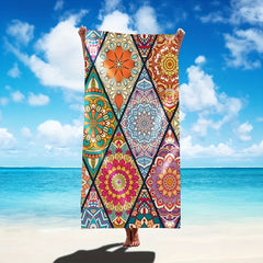 Vintage Flower Print Boho Scarf Block Shawl Large Sunscreen Wraps