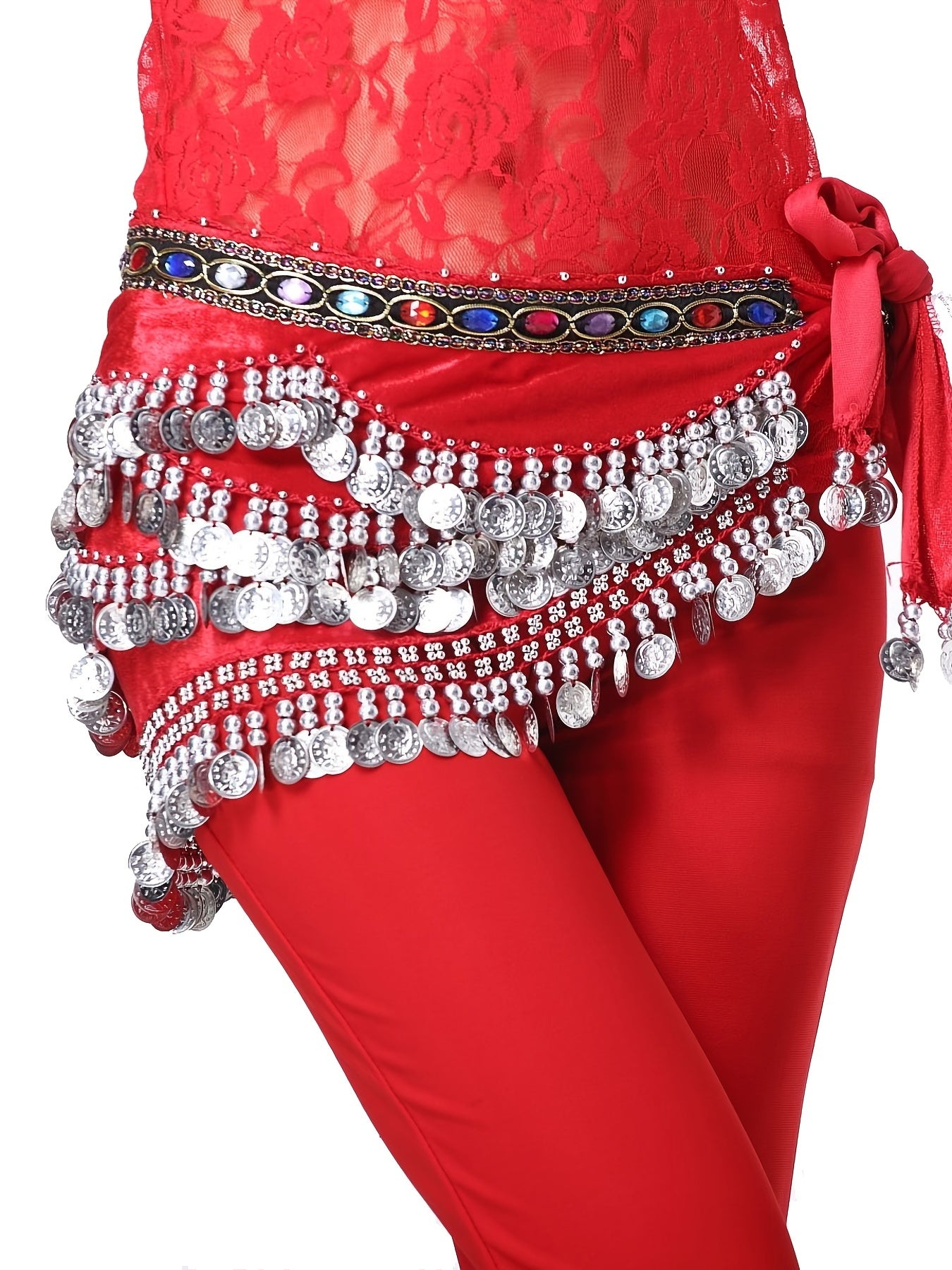 Belly Dance Hip Skirt Coins Scarf Sequin Wrap Skirt