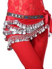 Belly Dance Hip Skirt Coins Scarf Sequin Wrap Skirt