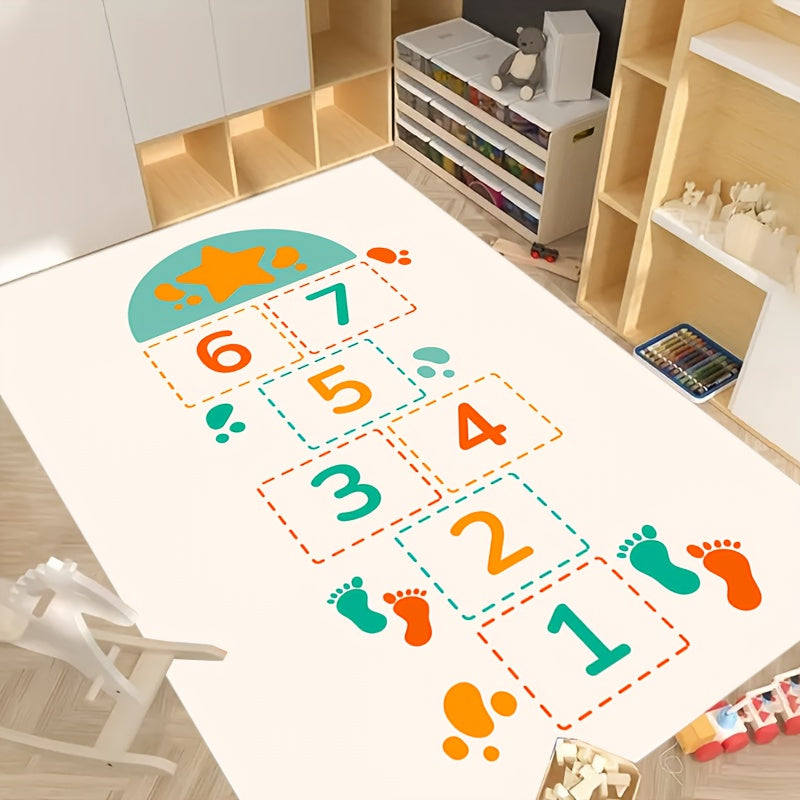Hop & Count Hopscotch Rug For Kids Soft Anti slip Carpet Children Floor Play Mat