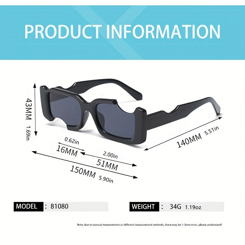 Y2K Irregular Rectangle Sunglasses for Women Men UV400