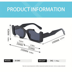 Y2K Irregular Rectangle Sunglasses for Women Men UV400