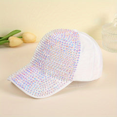 Rhinestone Baseball Cap Adjustable Sun Hats for Women