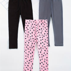 Girls' Stretch Casual Pants Leggings Set for Kids Outfit