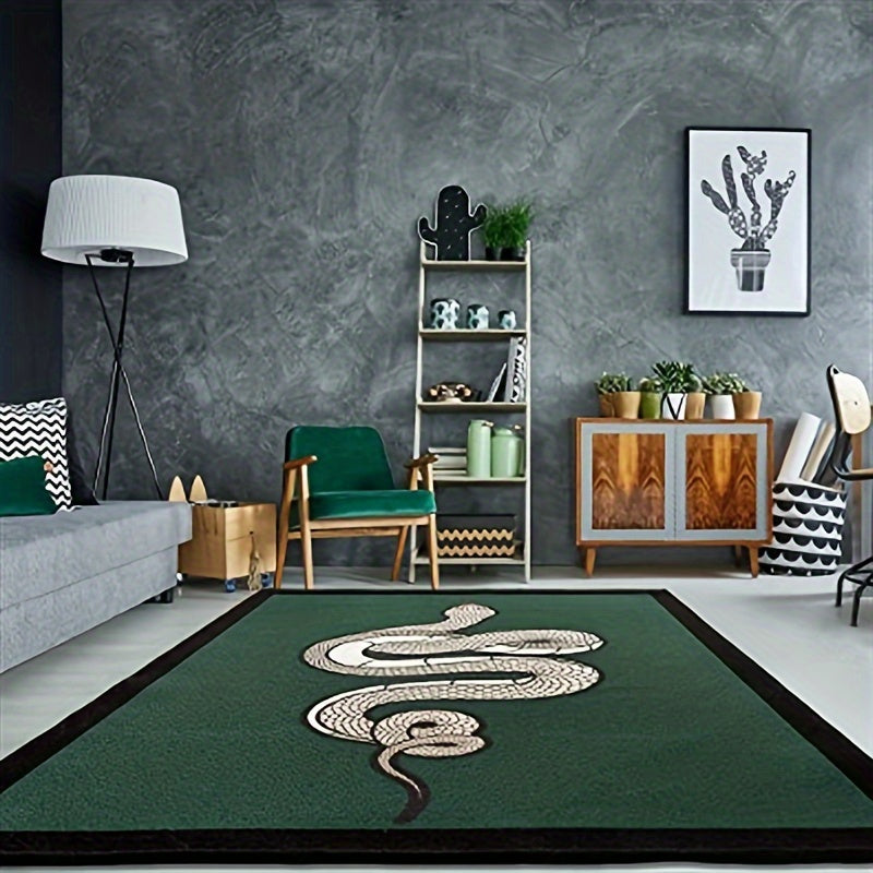 Green Snake Non-slip Soft Area Rug for Living Room Decor