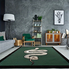 Green Snake Non-slip Soft Area Rug for Living Room Decor