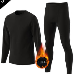 Men's Warm Quick-Dry Sport Set: Long Sleeve Tee & Compression Pants