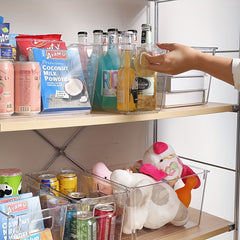 4pcs Set PET Refrigerator Storage Boxes Stackable Transparent Fresh Keeping Box