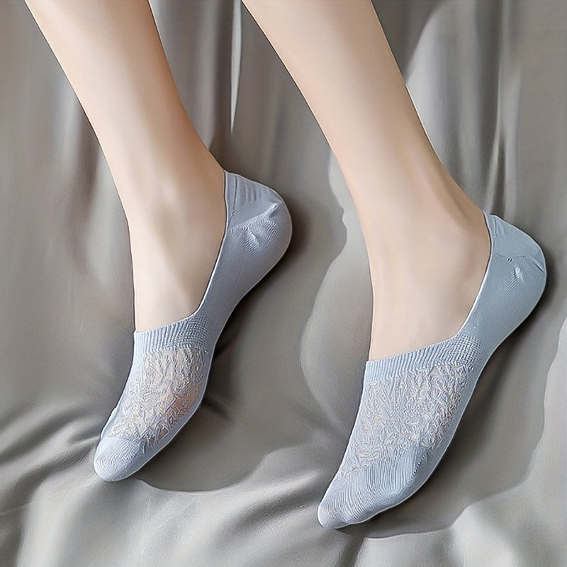 9 Pairs Floral Lace Ankle Socks Lightweight & Breathable Low Cut Invisible Socks