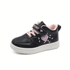 Girls Heart Graphic Print Sneakers No Tie Kids Casual Outdoor Shoes