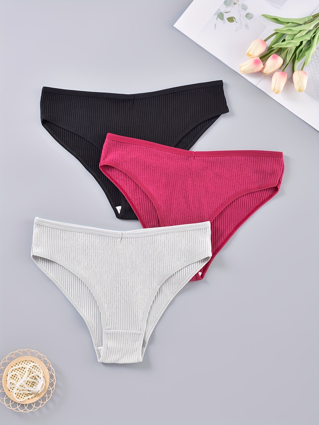 3 Pack Seamless Soft Comfort Plus Size Panties Set