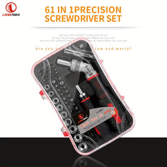 61-Piece Precision Screwdriver Set for Electronics Repair