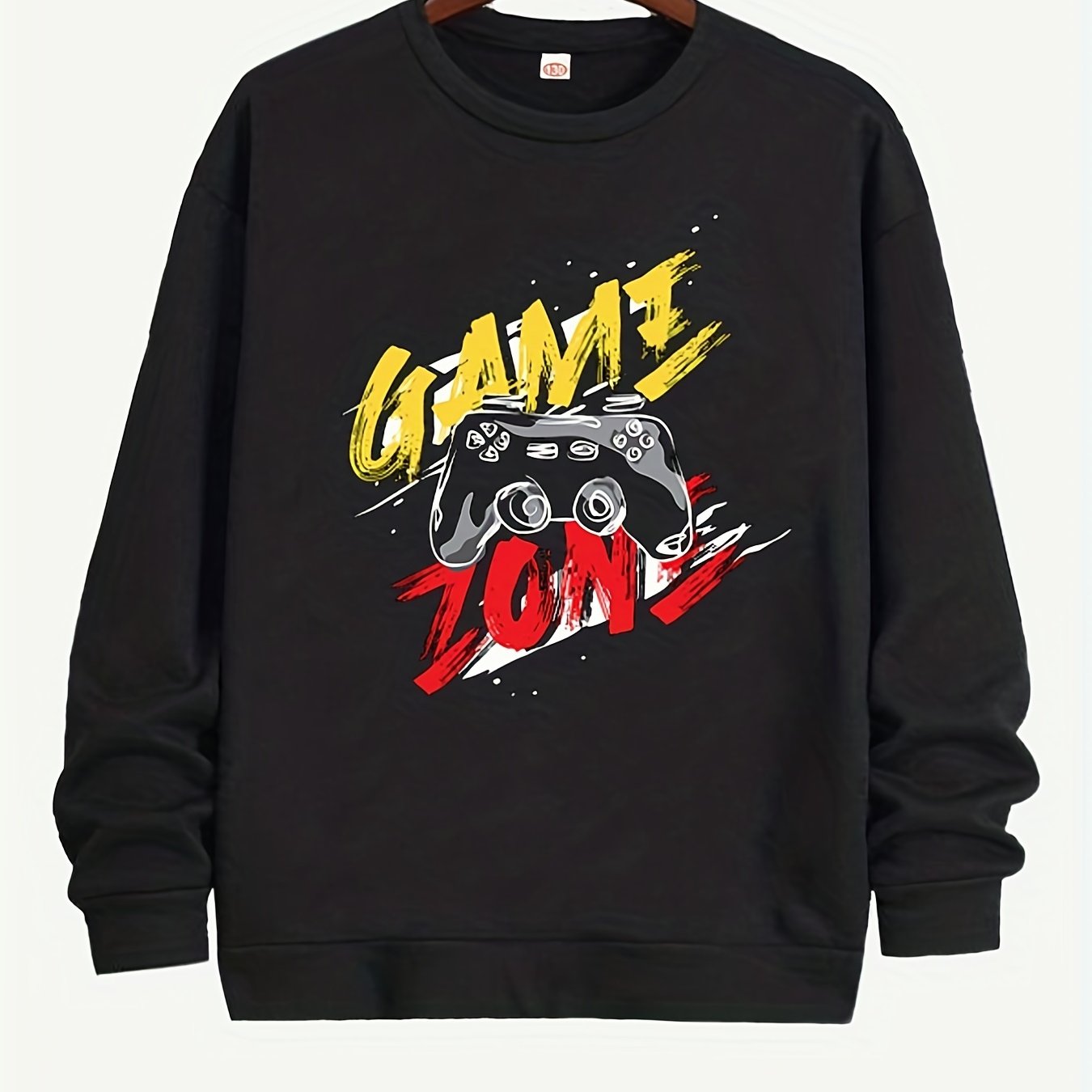Boys GAME ON Letter Print Pullover Sweatshirt