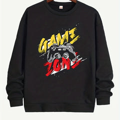 Boys GAME ON Letter Print Pullover Sweatshirt