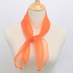 Candy Square Scarf Gauze Neckerchief Thin Breathable Silk Scarves