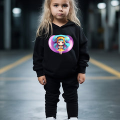 OERYUI Girls Boys 2pcs Cartoon Hoodies Pants Set Spring Fall Sports