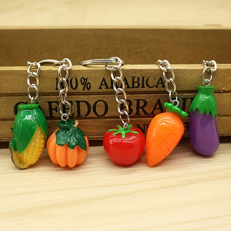 Vegetable Keychain Simulation Carrot Corn Tomato Pumpkin Eggplant Gift