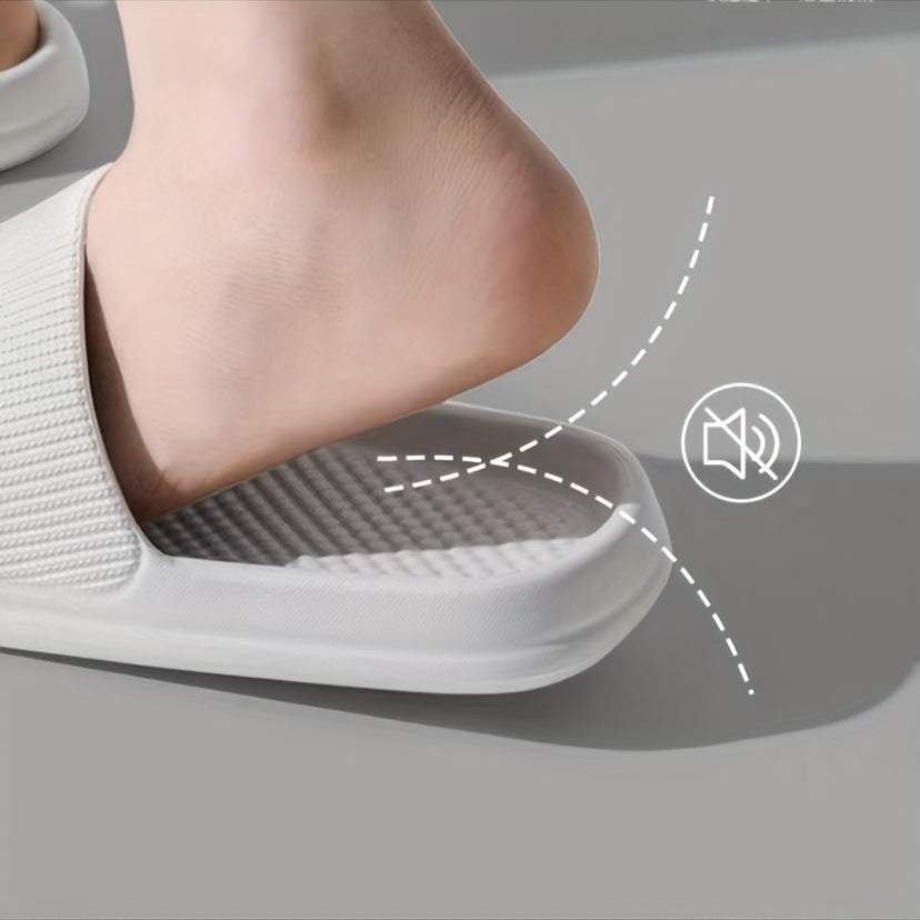 Women's Platform Pillow Slides Open Toe Non Slip Slippers