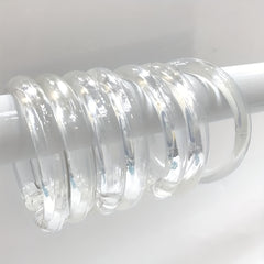 12pcs Transparent C-shaped Shower Curtain Hooks Plastic Rings