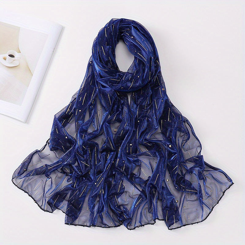 Glitter Hijab Scarf Solid Sparkle Turban Bandana