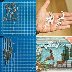 1pc Christmas Elk & Tree Metal Cutting Dies For Card Making DIY Scrapbooking