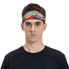 Mountain Landscape Sports Headband Sweat Wicking Breathable Non Slip