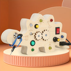 Montessori Toddler Wooden LED Dinosaur Busy Board