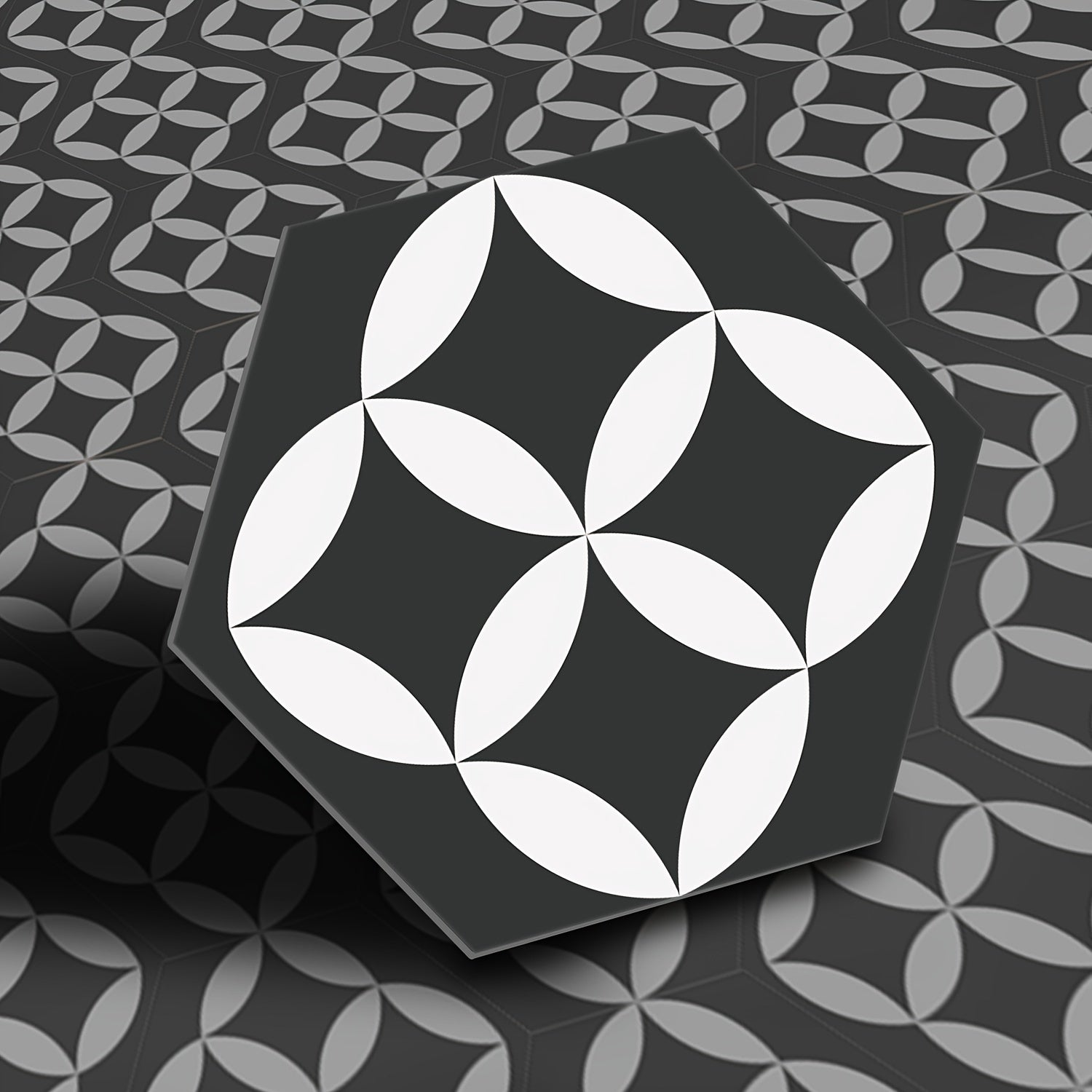 1pc Peel And Stick Floor Tile Hexagonal Vinyl Floor Sticker
